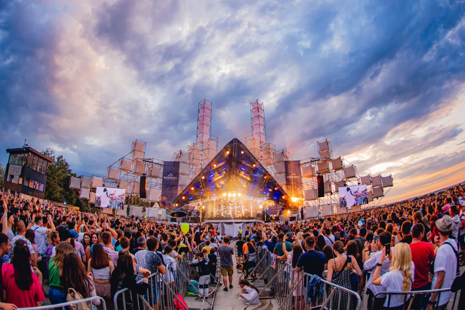 Underhill Music Festival — main stage at sunset