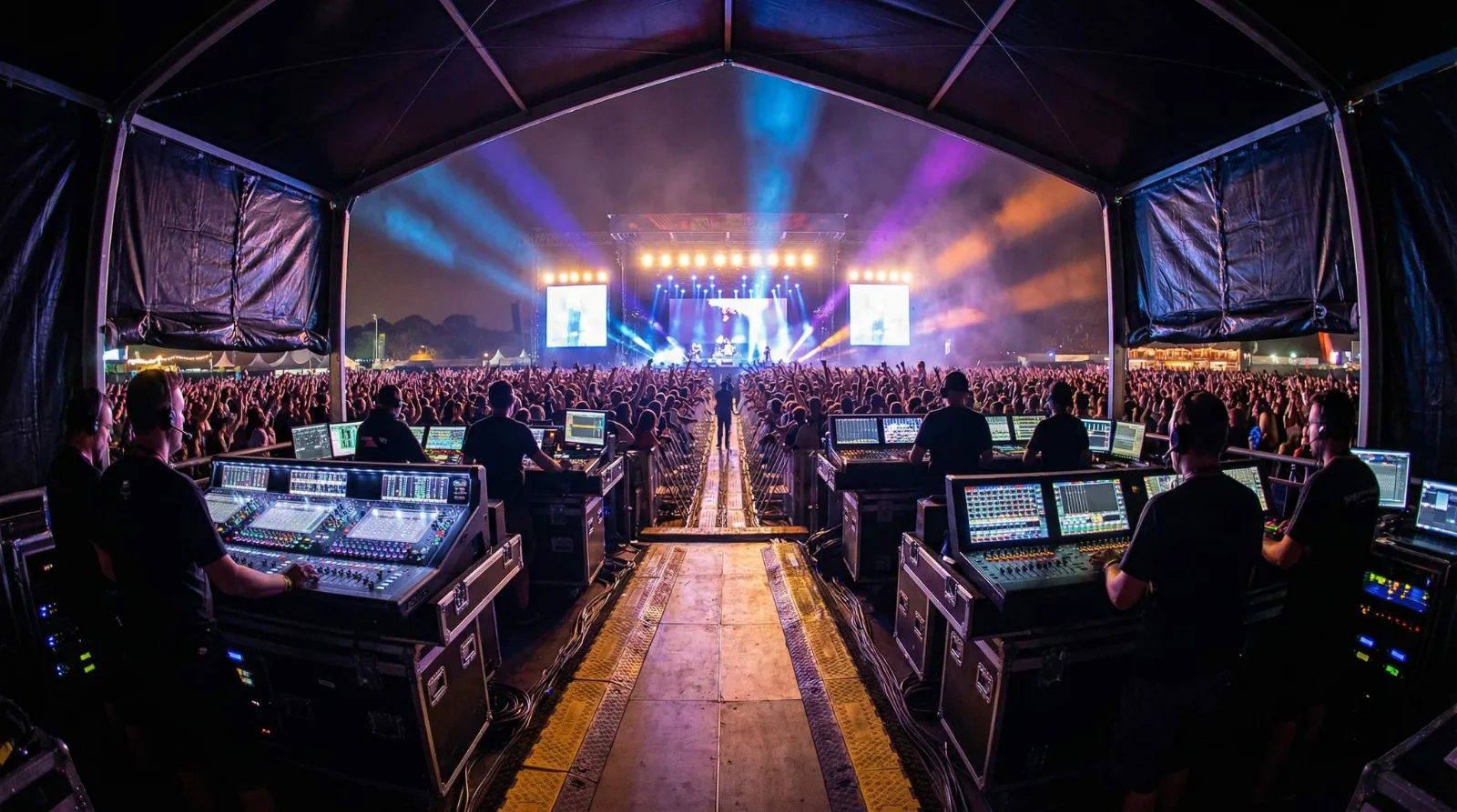 Underhill Music Festival — FOH position with sound and lighting consoles